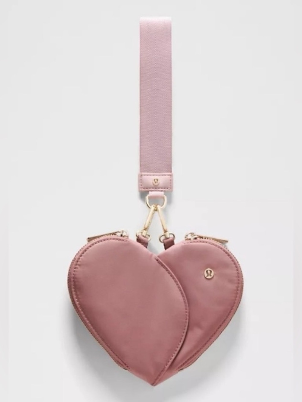 Lululemon Dual Heart Wristlet in Spiced Chai Pink Haze Gold NWT
